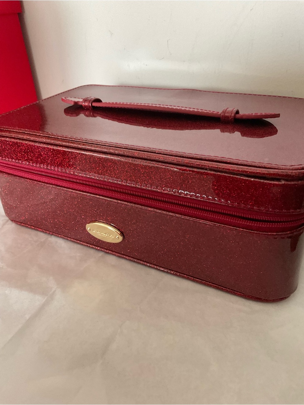 COACH Sparkling Red Women's Cosmetic Case with Top Handle